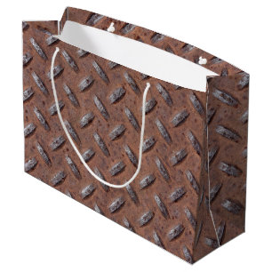 Rusty Diamond Plate Muster Große Geschenktüte