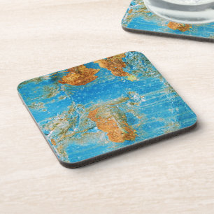 Rusty Distressed Blue Metal Untersetzer