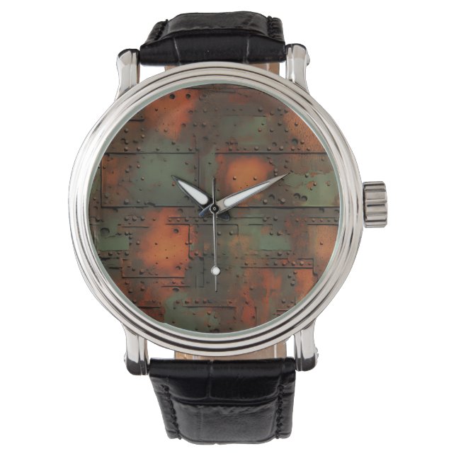 Rusty Eisen Wall Clock Armbanduhr (Vorderseite)
