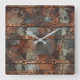 Rusty Eisen Wall Clock Quadratische Wanduhr