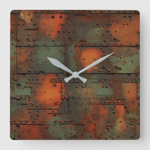 Rusty Eisen Wall Clock Quadratische Wanduhr