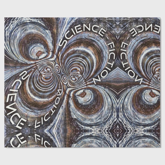 Rusty Fraktal Science Fiction Geschenkpapier (Flach)