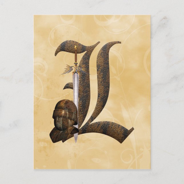 Rusty Knights Initial L Postkarte (Vorderseite)