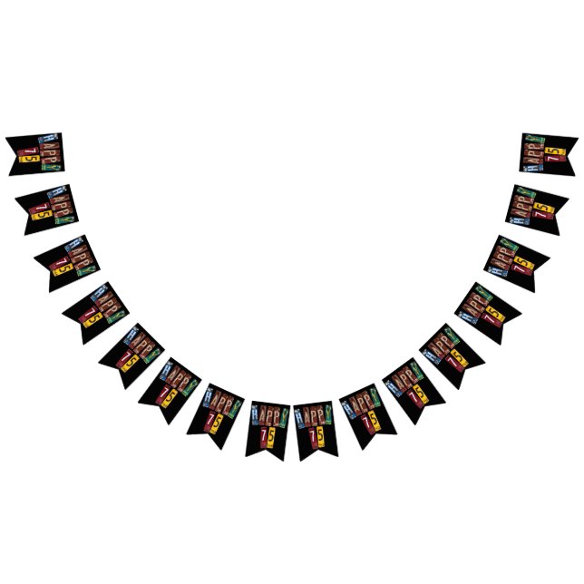 Rusty Licence plate 75. Geburtstag Wimpelkette (Alle)