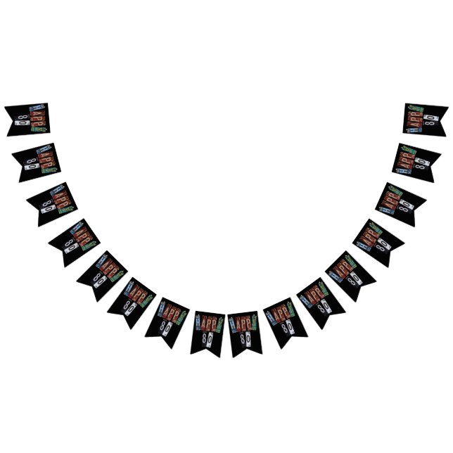 Rusty Licence plate 80. Geburtstag Wimpelkette (Alle)