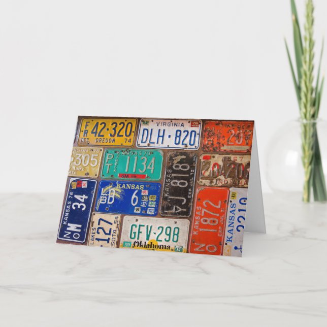 Rusty License Plate Karte (Vorderseite)