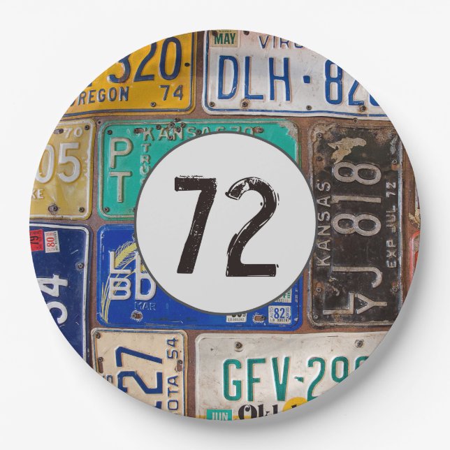 Rusty License Teller 72. Geburtstag (Vorderseite)