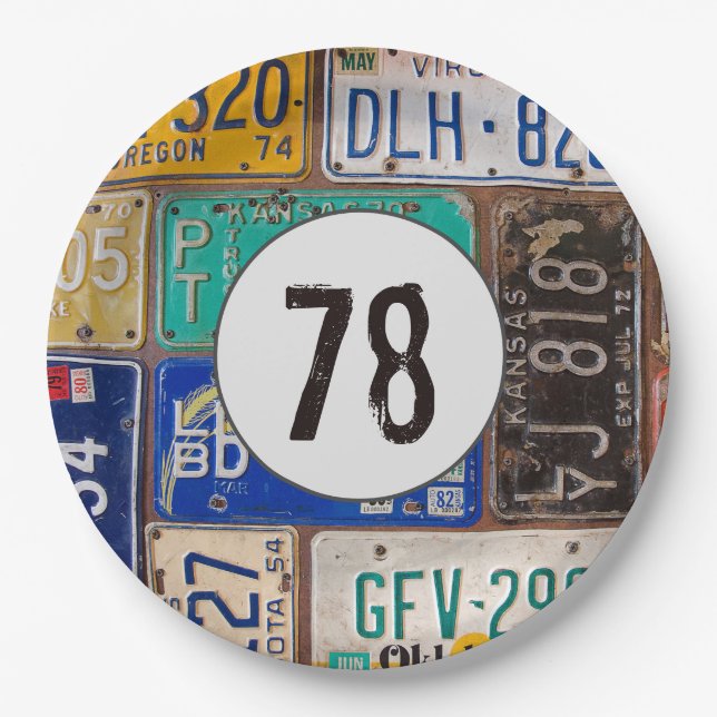 Rusty License Teller 78. Geburtstag (Vorderseite)