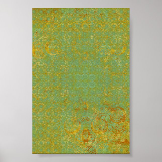 Rusty LIme Green Pattern Hintergrund Poster (Vorne)
