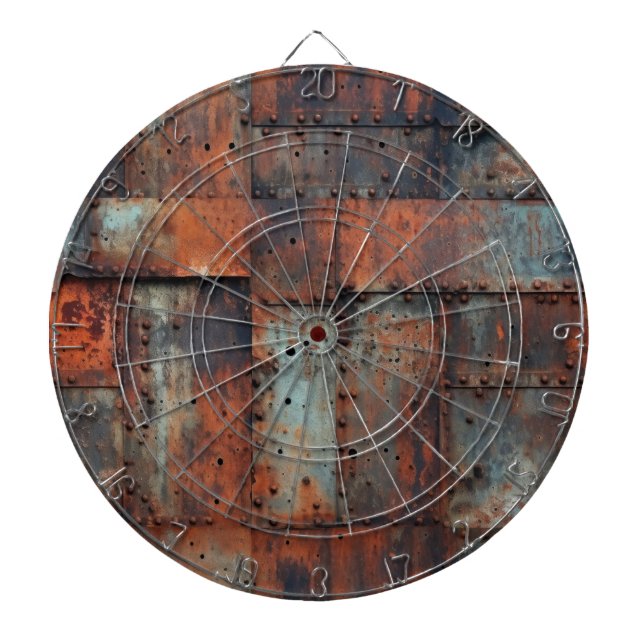Rusty Metal Dartboard Dartscheibe (vorne)