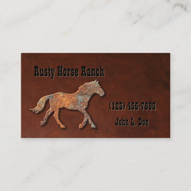 Rusty Metal Horse und Leder Visitenkarte (Vorderseite)