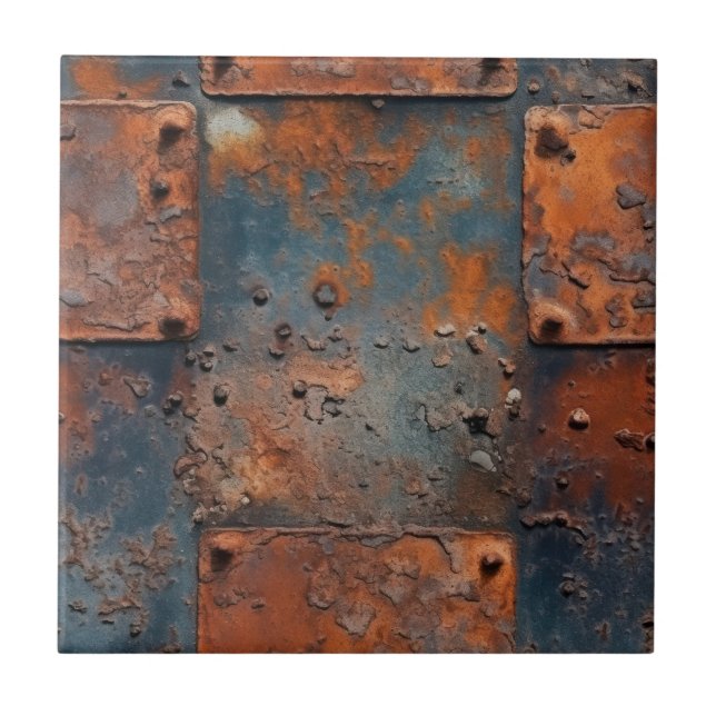 Rusty Metal Panels Fliese (Vorderseite)