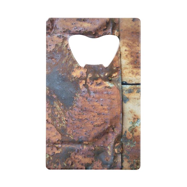 Rusty Metal Siding Altes industrielles Gebäude Det Geldbeutel Flaschenöffner (Vorderseite)