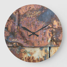 Rusty Metal Siding Altes industrielles Gebäude Große Wanduhr