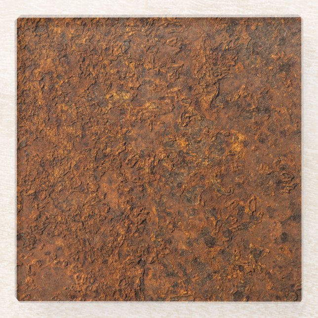 Rusty Metal: Texturierte Eisen Ästhetik. Glasuntersetzer (Vorderseite)