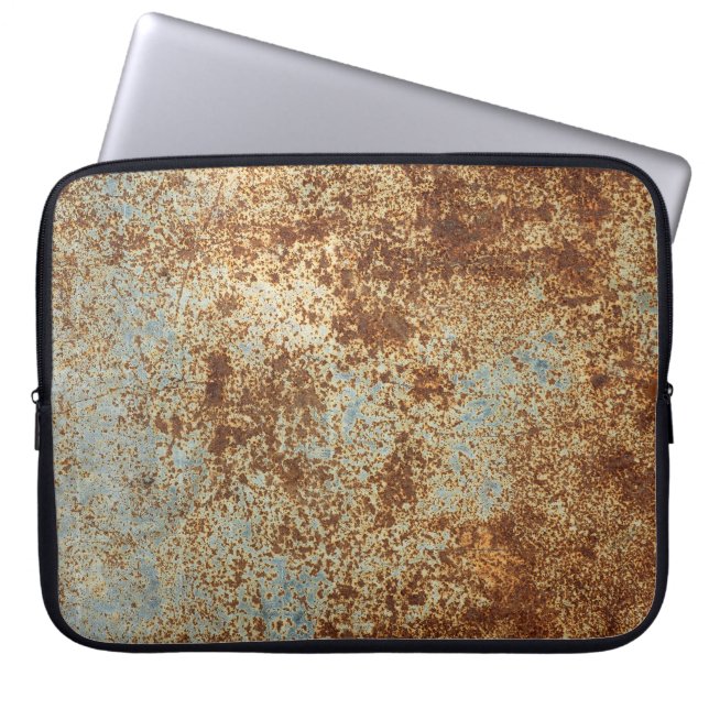 Rusty Metal: Texturierte Panel Hintergrund. Laptopschutzhülle (Vorderseite)