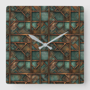 Rusty Metal Wall Clock Quadratische Wanduhr