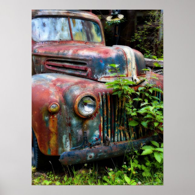 Rusty Old Antique Truck Poster (Vorne)