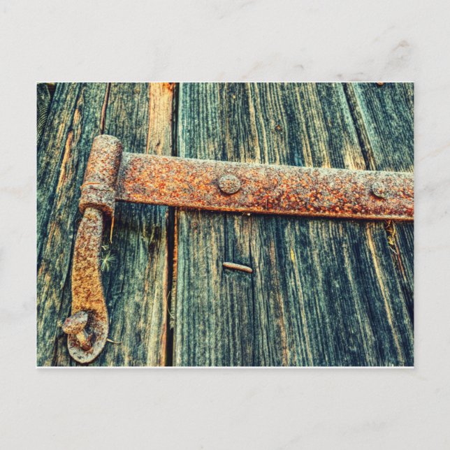 Rusty Old Barn Door Hintern Hinge Postkarte (Vorderseite)