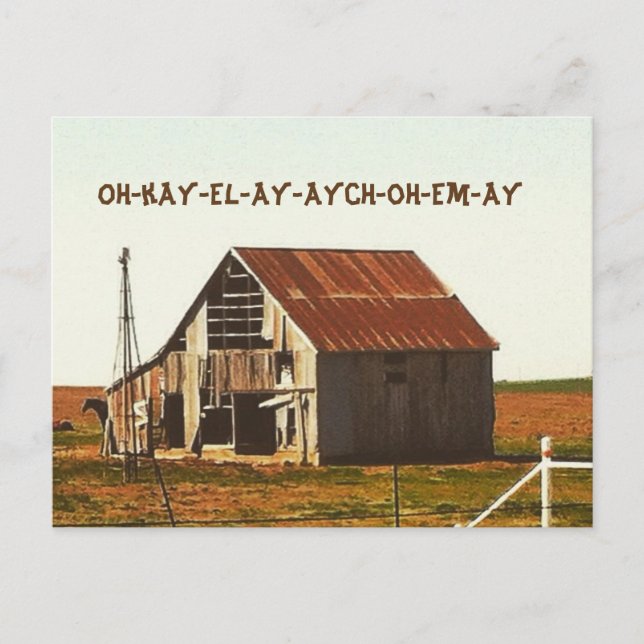 Rusty Old Barn in Oklahoma Postcard Postkarte (Vorderseite)