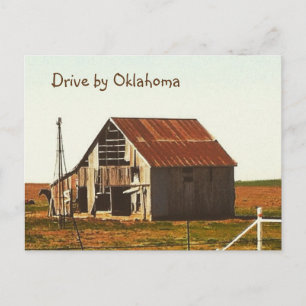 Rusty Old Barn in Oklahoma Postcard Postkarte