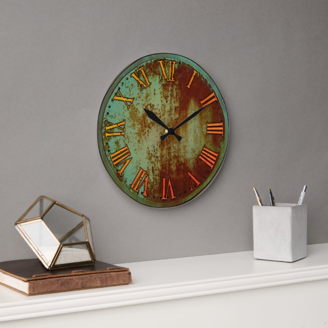 Rusty Old Clock Große Wanduhr (Büro)