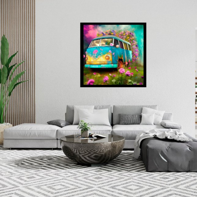 Rusty old Combi Van mit Blume Poster (Von Creator hochgeladen)