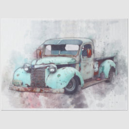 Rusty Old Truck Vintag 20x30 Decoupage Seidenpapier