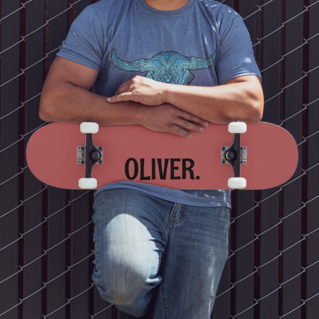 Rusty Orange Modern Name | Klassische Trendy Skateboard (Außenbereich 3)