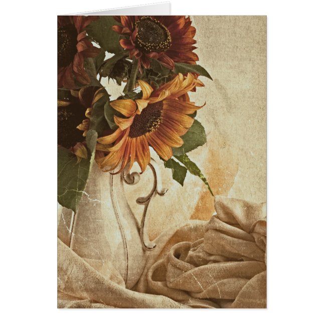 Rusty Orange Sunflowers Card (Vorne)