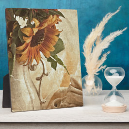 Rusty Orange Sunflowers Fotoplatte