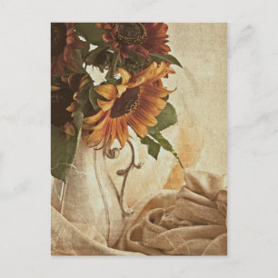 Rusty Orange Sunflowers Postkarte