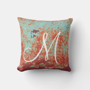 Rusty Peeling Paint Monogram Kissen