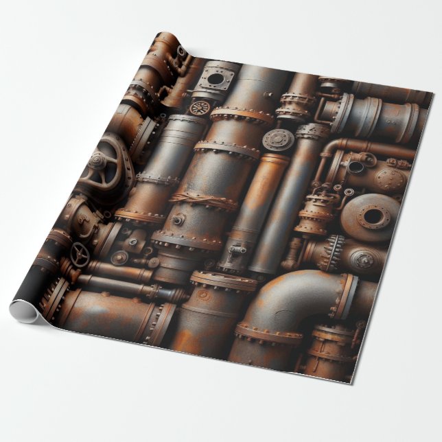 Rusty Pipes Wrapping Paper Geschenkpapier (Ungerollt)