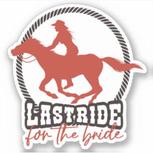 Rusty Red letzte Fahrt für die Braut Aufkleber