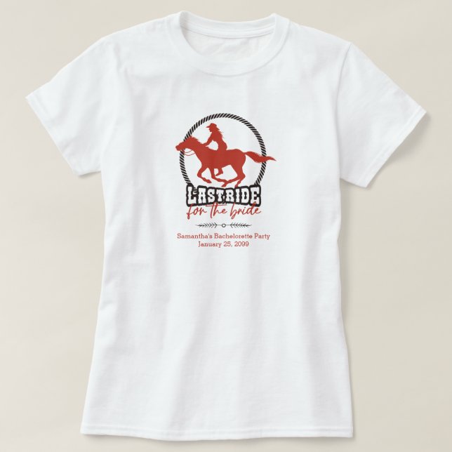Rusty Red letzte Fahrt für die Braut T-Shirt (Design vorne)