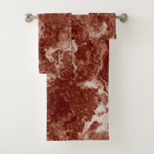 Rusty Red Marble abstrakt Badhandtuch Set