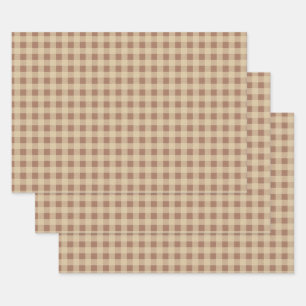 Rusty Rose Gingham Geschenkpapier Set