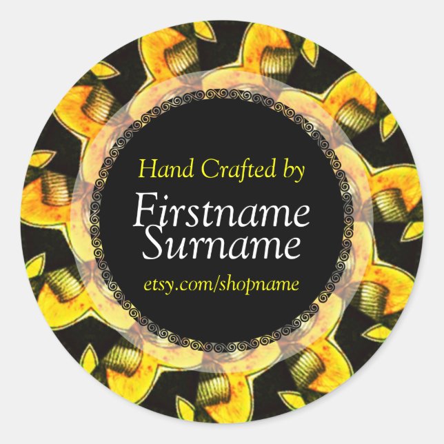 Rusty Schrauben Swirl, handgefertigt mit Etiketten Runder Aufkleber (Vorderseite)