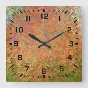 Rusty sheet quadratische wanduhr