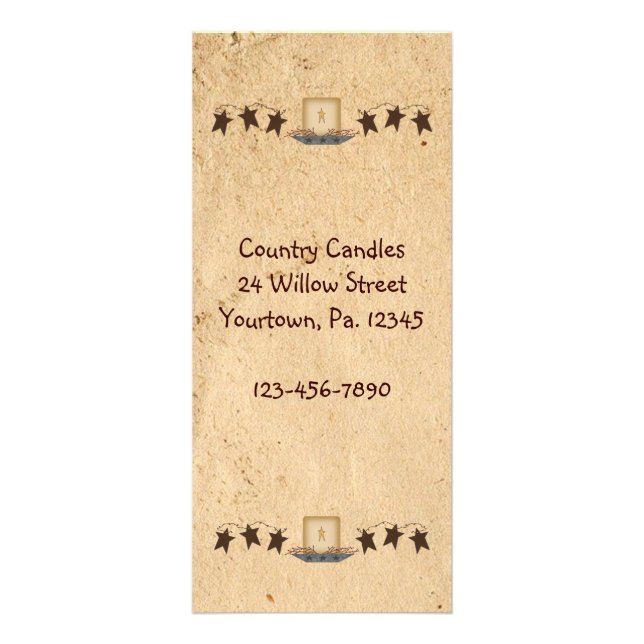 Rusty Stars & Candle Rack Card Werbekarte (Vorne)