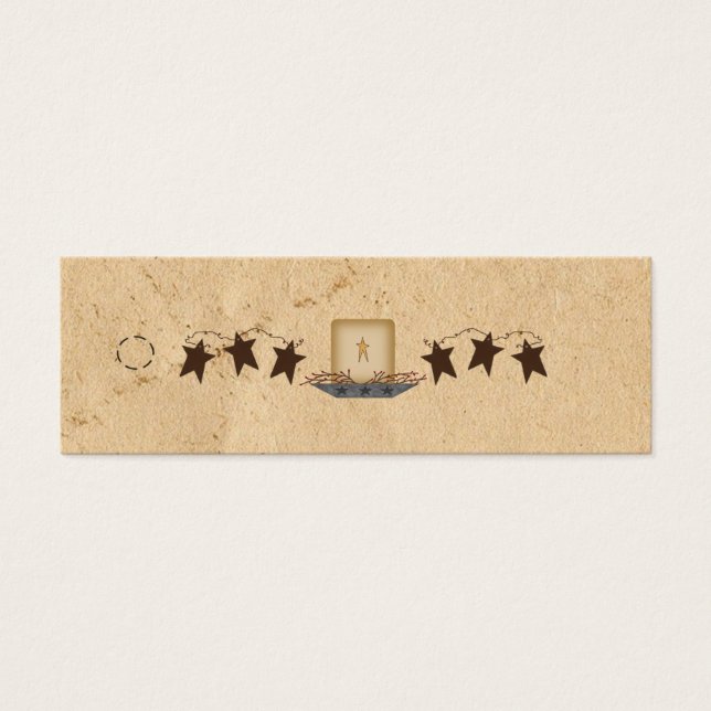 Rusty Stars & Candle Skinny Hang Tag (Vorderseite)