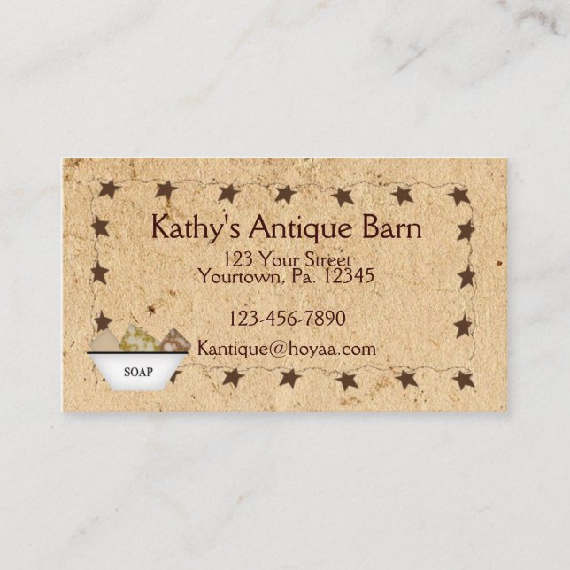 Rusty Stars & Soap Business Card Visitenkarte (Vorderseite)