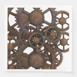 Rusty Steampunk Metal Gears Serviette
