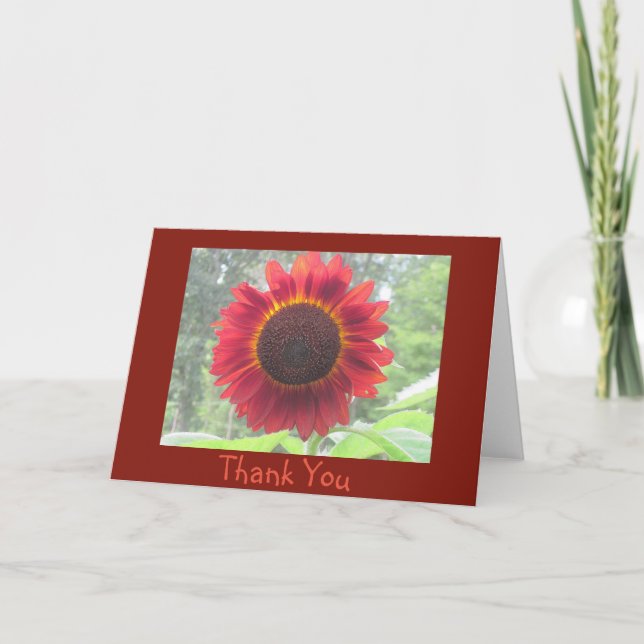 Rusty Sunflower Danke-Card Dankeskarte (Vorderseite)