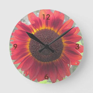 Rusty Sunflower Wall Clock Runde Wanduhr