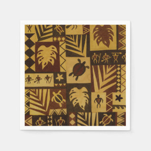 Rusty Tapa Hawaiian Warrior Paper Napkins Serviette