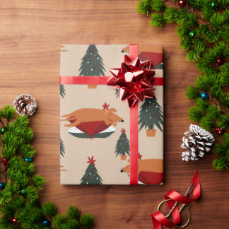 Rusty the Dog Schlafen Weihnachtsbaum Geschenkpapier