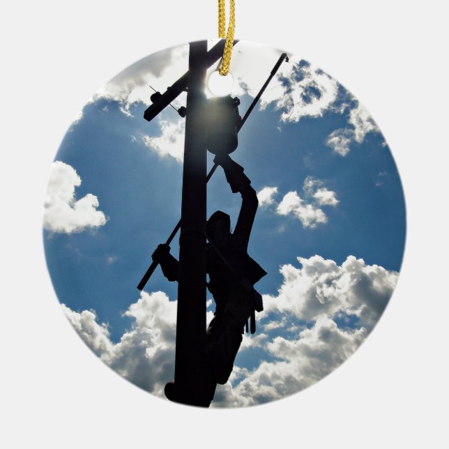 Rusty the Lineman Keramik Ornament (Vorne)