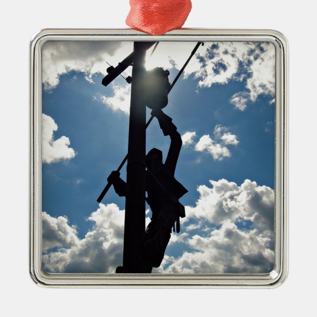 Rusty the Lineman Ornament Aus Metall (Vorne)